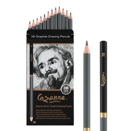 Cezanne Graphite Drawing Pencils Set - 3B, Set of 12 Break-Resistant Graphite Lead, Easy-to-Sharpen Sketch Pencils, Master Artist Quality Graphite Pencils for Technical and Artistic Drawing