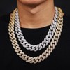 OLVLUS 20mm Iced Out Cuban Link Chain 18K White Gold