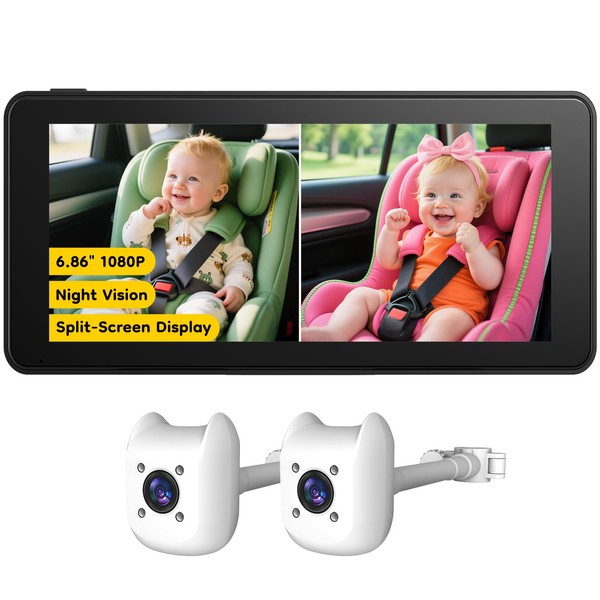 ELECROW 2-Kids Baby Car Camera with 1080P Video Out Put,