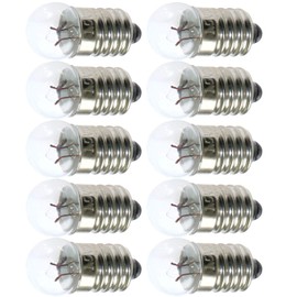 MEETOOT 10pcs E10 Mini Light Bulbs 1.5V 0.3A Physical Electrical Experiment Screw Base Indicator Light Incandescent Bulb Old-Fashioned Flashlight Lamp