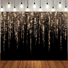 LTLYH 7x5ft Black and Gold Backdrop Golden Spots Backdrop Vintage Astract Background for Family Birthday Party Newborn Studio Props 219