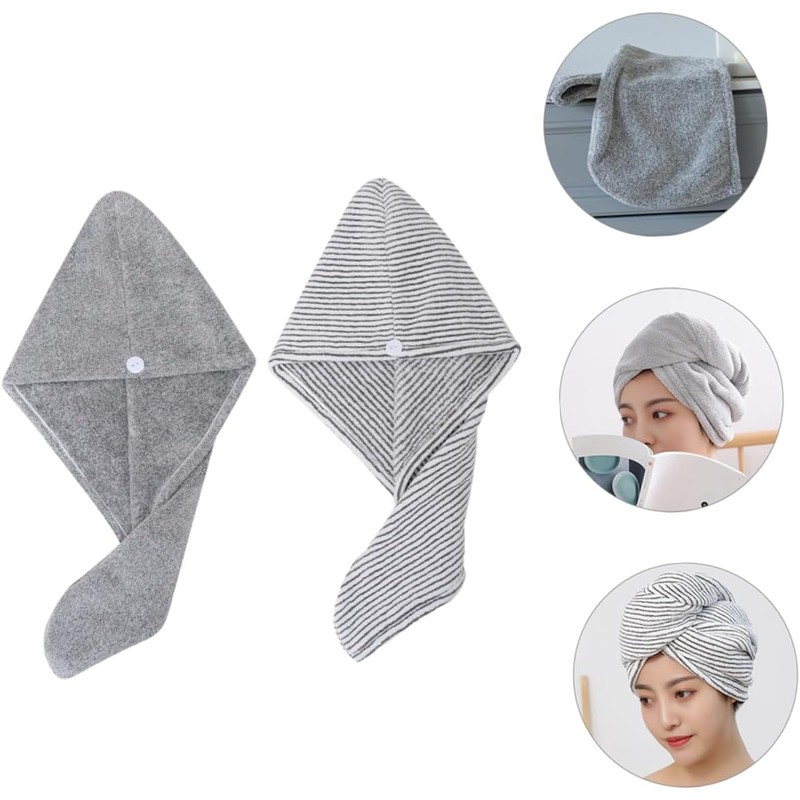 Angoily Gorro De Secado para Cabello 2 Piezas Toalla Absorbente