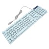 Gaming Keyboard USB Round 104 Keycaps Backlit Ergonomic Fodable Feet