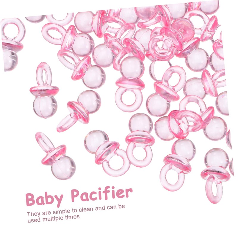 IWOWHERO 100Pcs Acrylic Pacifiers for Shower Decorations Pacifiers Reusable Shower