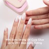 VSALON Press-On Nails - Short Almond Pink Pearl Finish Design,