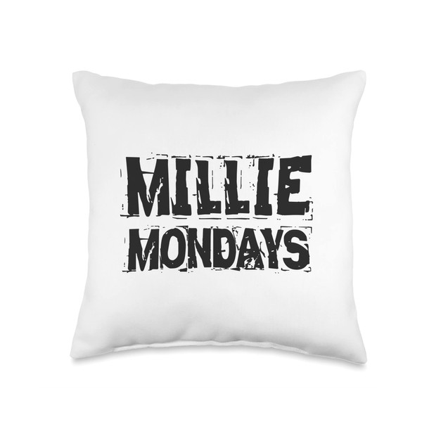 Smok'n'beaver Millie Mondays (2) Throw Pillow, 16x16, Multicolor