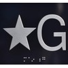 Star G ( Star Ground) Elevator Jamb Plate Sign With