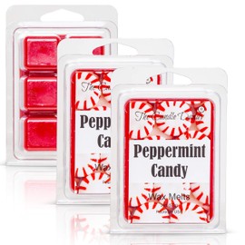 Peppermint Candy - Minty Fresh Scented Melt - Maximum Scent Wax Cubes/Melts- 1 Pack -2 Ounces- 6 Cubes Gift for Women, Men, BFF, Friend, Wife, Mom, Birthday, Sister, Daughter, Long Lasting Wax Tart