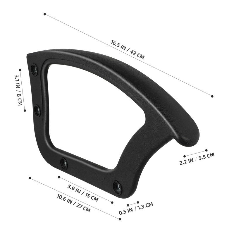 Chair Armrest Accessories Replacement Set 2Pcs Black Plastic Slanting Angle