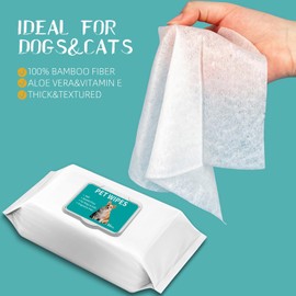 Pet Wipes for Dogs and Cats,All Purpose Cleaning Pet Wipes for Cleaning Pet's Paws,Ears,Butt,Face and Eyes,Unscented Extra Thick Wipes for Quick Dog Cleaning, Easy to Carry(320 Count (Pack of 4))