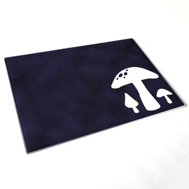 ShopQuality4U Premium Medium 20x28cm Glass Cutting Board Cheese Board Board Mushroom Trio Design Design Kitchen Worktop Saver Protector…