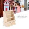 Dollhouse Bookshelf 1:12 Wooden Miniature Decoration Rugged Dollhouse Bookcase for