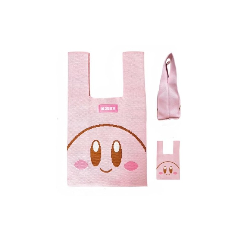 SK Japan Kirby 17101 Kirby Knit Tote Bag, Smiling, Pink