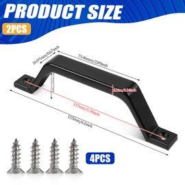 ZEYIYER 2 PCS Sliding Door Handles, 16 cm Barn Door Handle Matt Black Pull Handle Gate Handles for Closet Garage Shed Cabinets with Screws