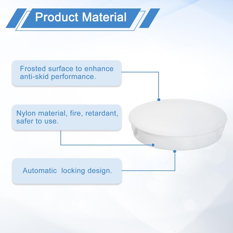 sourcing map 3Pcs 60mm(2-3/8") Nylon Hole Plugs, Flush Type Panel