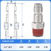 ChillWaves Automotive T-Style Air Plug, 1/2" NPT Male Pneumatic Plugs,