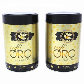 Cafe de Oro de Puerto Rico - Puerto Rican Ground Coffee by Cafe Oro Puerto Rico Inc - 8oz Can (2 Cans)