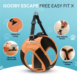 Gooby Escape Free Easy Fit X in Dog Harness - Atlanta Peach, X-Large