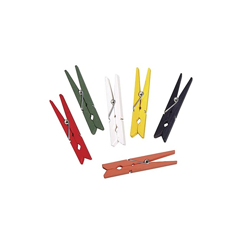 Rayher 6131649 Wooden Clothes Pegs 72 mm Self-Service Bag Pack