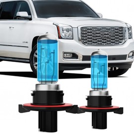 LECCIBUB Headlight Bulbs Compatible With GMC Yukon 2007-2014, 9008 High Low Beam Halogen Light Bulb Combo, Super Bright 6000K White, Plug and Play, Pack of 2