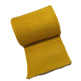 5" Wide Mustard Yellow Burlap Ribbon Rolls | 5 Inch x 5 Yards | 100% Natural, Eco-Friendly, Natural | Perfect for Floral Arrangements and Gift Decor (Yellow)