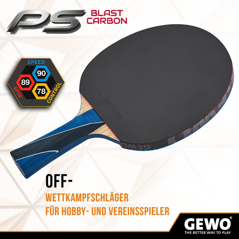 GEWO PS Blast Carbon Table Tennis Bat - ITTF Approved