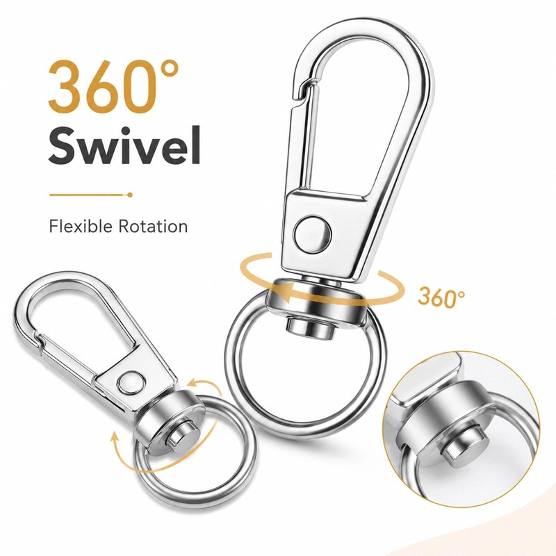 Thfaeyta 4Pcs Swivel Lobster Clasps, Snap Hooks for DIY Keychain
