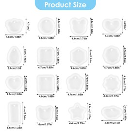 16PCS Ymapinc Resin Silicone Molds Resin Jewelry Making Kits with Hanging Hole, DIY Tear Drop Necklace Pendants and DIY Keychain Molds, Epoxy Resin Mold Necklace, Decorations Gifts for Girls Women