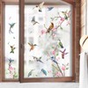 decalmile Hummingbirds Spring Double Sided Window Clings Flowers Branch and