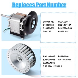 318984-753 HC21ZE117 Draft Inducer Motor Kit for Carrier Furnace, HC21ZE114A 318984753 SM4753 Furnace Draft Inducer Motor with Blower Wheel LA11AA005 for Carrier, Bryant, Payne and Jakel Models