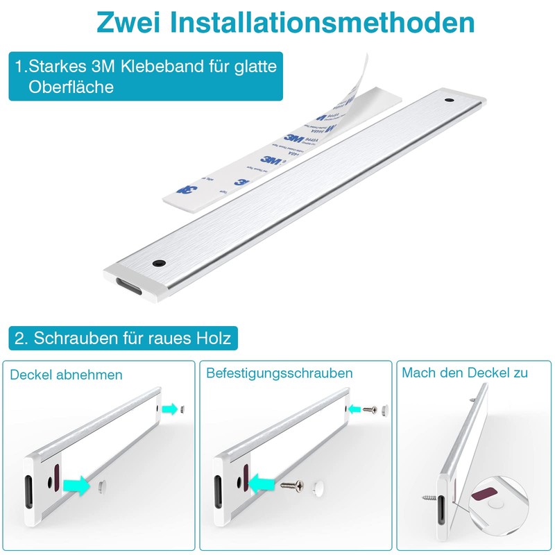 wobsion Under-Cabinet Light, Dimmable, Under-Unit Light with Sensor, LED Strip