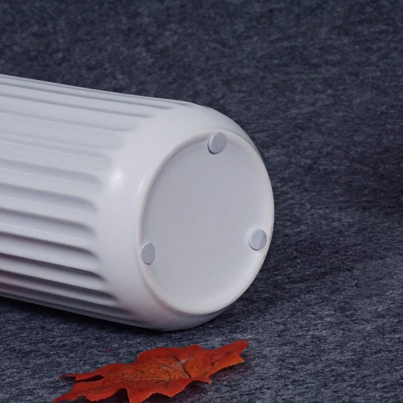 HCHLQLZ 7 inch White Ceramic Flower Vase Home Decor Vase