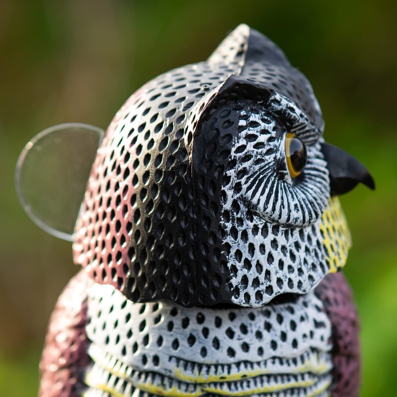 Woodside Large Realistic Owl Decoy With Rotating Head Bird/Pigeon/Crow Scarer