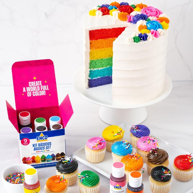 ENCO Kit 9 Colorantes en Gel Básicos de 1.41 oz