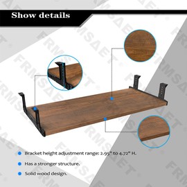 FRMSAET Furniture Accessories Office Product Suits Hardware 20/24/30 inches Keyboard Drawer Tray Wood Holder Under Desk Adjustable Height Platform. (30 inches, Brown)