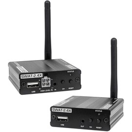 EARTHQUAKE SWAT-2.4X Stereo Wireless Audio Transceiver Set, Long Range, Low Latency, 64kHz/16-bit, 2.4GHz Wireless Adapter Kit for Subwoofers/Powered Speakers/Stereo/Soundbars, 3.5mm Interface