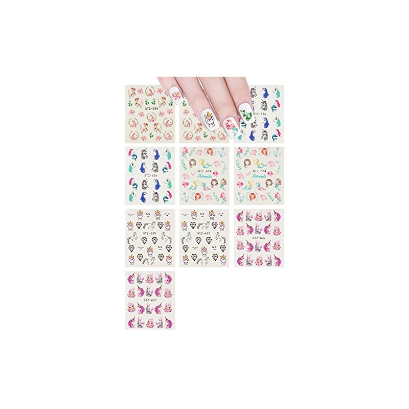 ALLYDREW Mermaids & Unicorns Nail Art Water Slide Nail Decals