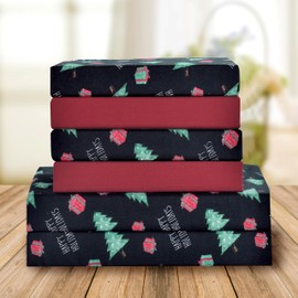 Elegant Comfort Luxury Soft Bed Sheets Holiday Pattern 1500 Premium Hotel Quality Microfiber - Softness Wrinkle and Fade Resistant (4-Piece) Bedding Set, Twin, Feliz Navidad