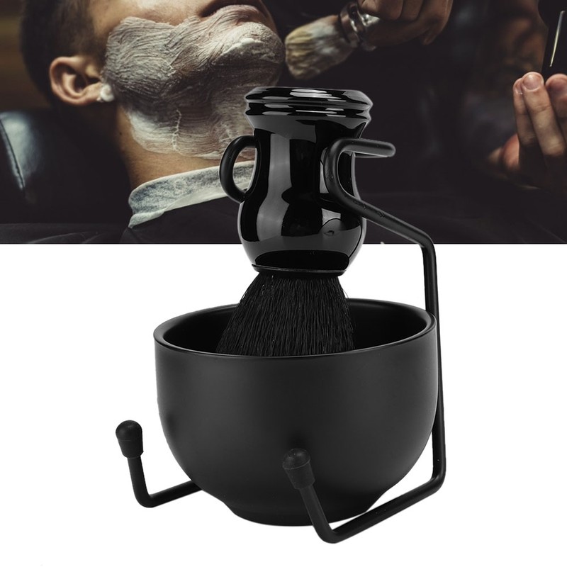3Pcs Set Professional Men Beard Shaving Tool Stand Holder Hair