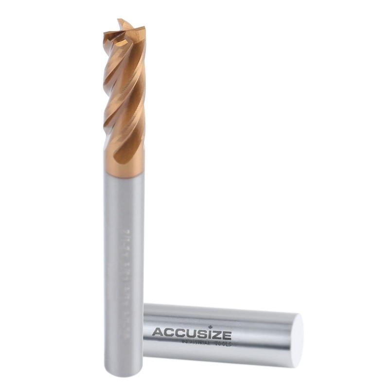 Accusize Industrial Tools 4 Flute, 1/4 x 1/4 x 3/4