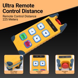 SIFAYUDG ECD-4S Crane Remote Control 4 Buttons Overhead Lifting Wireless Industrial Remote Control 12-440V Electric Hoist Winch Radio Remote Controller System (2 Transitter & 1 Receiver)