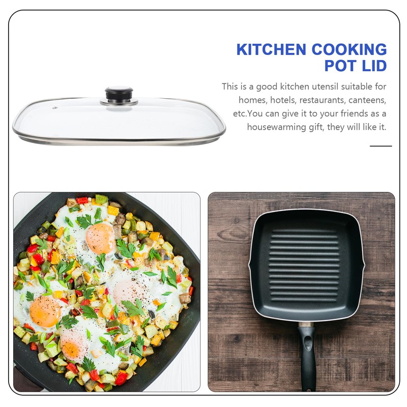 UPKOCH 12.2 Inch Tempered Glass Kitchen Pot Lid with Handle