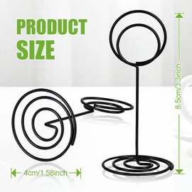 Table Number Holders, Simple Sign Stand Place Card Holder, Delicate Name Reusable Picture Memo Note Holder for Wedding Birthday Party Restaurant (6pcs, Black)