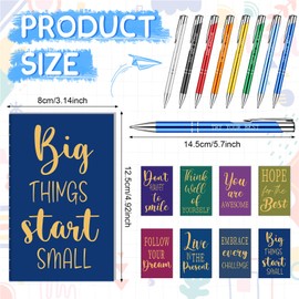 32 Pcs Employee Appreciation Gifts Inspirational Quote Pens Notepads Motivational Ballpoint Pens Small Pocket Notebook Funny Motivational Journals Notepads Thank You Pen for Coworker School Office