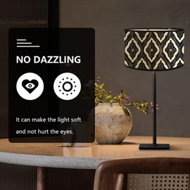 Lampshade, E27 Lampshade for Table Lamp Wall Lights Decorative Lampshades Vintage Lampshade Hanging Lamp Lampshade Floor Lamp for Bedroom Study Dining Room Living Room Hallway (Black)