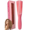 Rizos Curls Pink Detangling Flexi Brush for Curly Hair, Flexible
