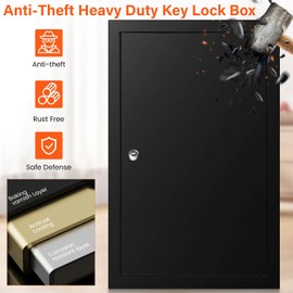 Nebakne 200 Keys Key Cabinet, Anti-Theft Key Lock Box with Key Tags, Adjustable Key Organizer Wall Safe for Car Office House Garage Rental Business