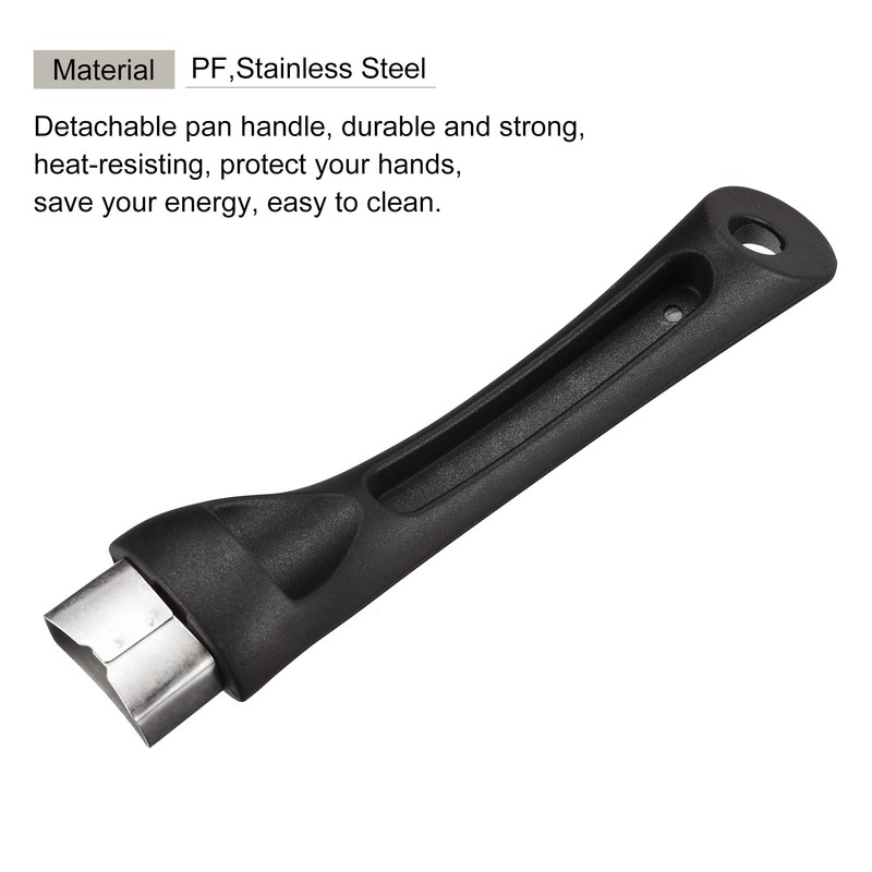 sourcing map Pan Replacement Handle Black 7.8inch with Screw Nonstick