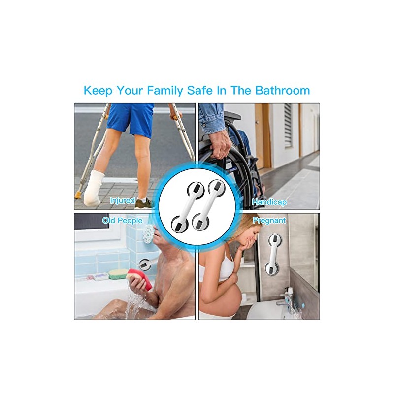 12 inch Suction Bathroom Grab Rails, Happybase 2pcs Hand Rail