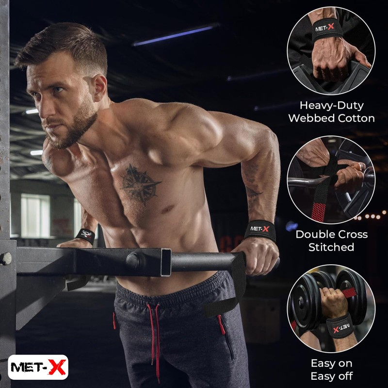 Met-X Weight Lifting Straps for Men & Women, Hand Grip